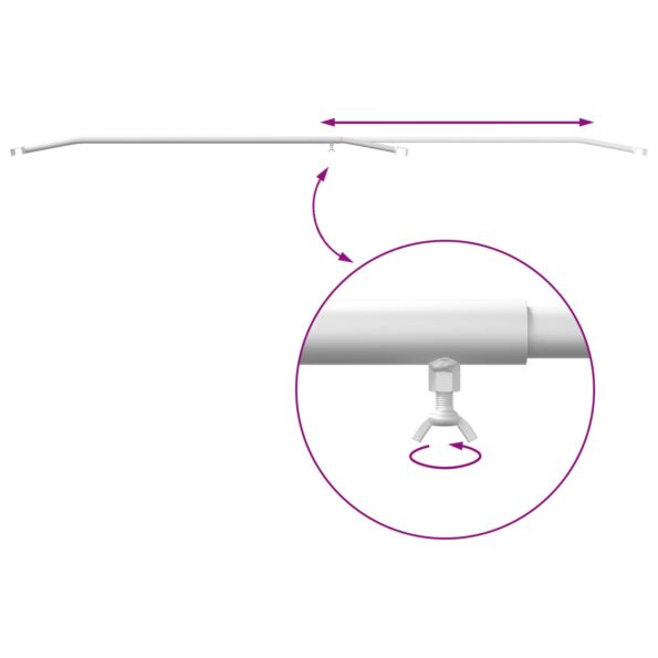 vidaXL Nosník plachty na prívesy Strieborná 136-218 cm – Obrázok 8