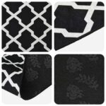 vidaXL Behúň LESAKA Čierna a biela 50 x 250 cm Diamantový zamat – Obrázok 3