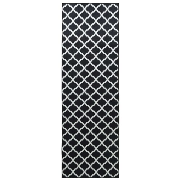 vidaXL Behúň LESAKA Čierna a biela 50 x 400 cm Diamantový zamat – Obrázok 2