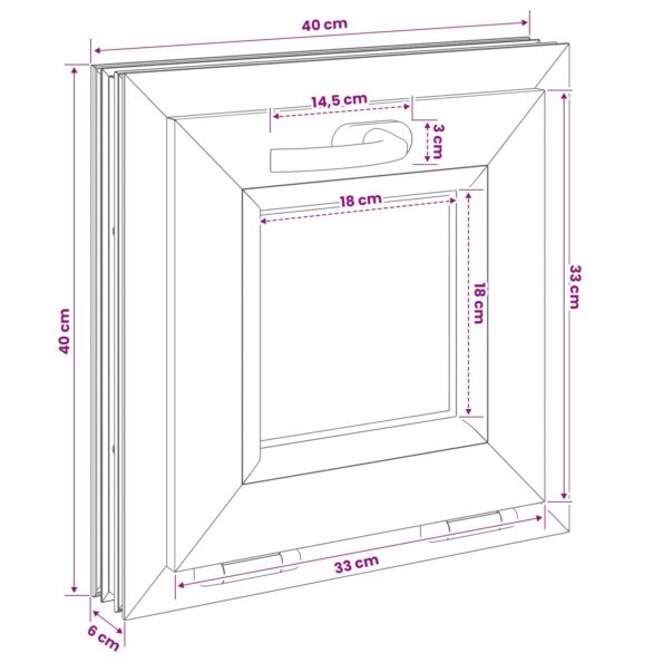 vidaXL Okno s nakloneným základom RISOR 40 x 40 cm – Obrázok 10