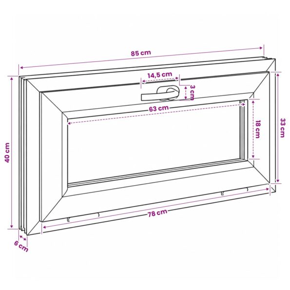 vidaXL Okno s nakloneným základom RISOR 85 x 40 cm – Obrázok 11