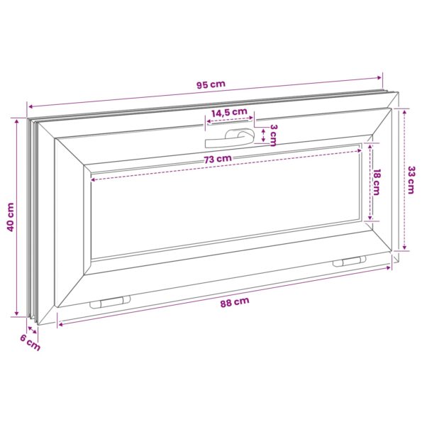 vidaXL Okno s nakloneným základom RISOR 95 x 40 cm – Obrázok 11