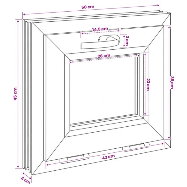 vidaXL Okno s nakloneným základom RISOR 50 x 45 cm – Obrázok 10