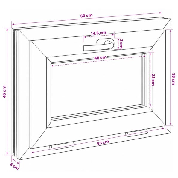 vidaXL Okno s nakloneným základom RISOR 60 x 45 cm – Obrázok 11