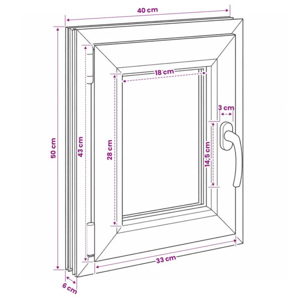 vidaXL Podkrovné okno RISOR 40 x 50 cm PVC a sklo – Obrázok 11
