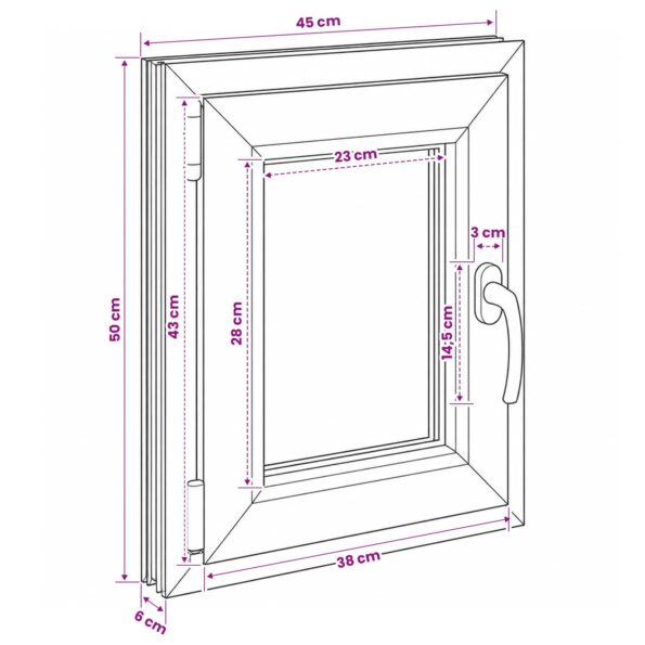 vidaXL Podkrovné okno RISOR 50 x 55 cm PVC a sklo – Obrázok 11