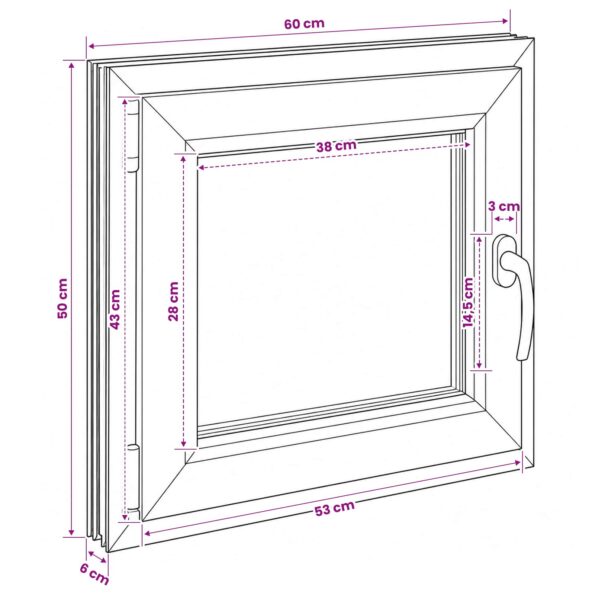 vidaXL Podkrovné okno RISOR 60 x 50 cm PVC a sklo – Obrázok 11