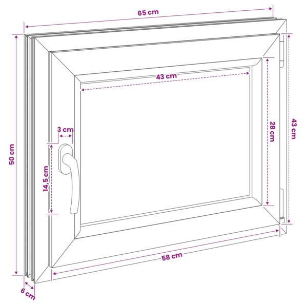 vidaXL Podkrovné okno RISOR 50 x 55 cm PVC a sklo – Obrázok 11