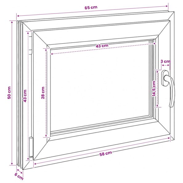 vidaXL Podkrovné okno RISOR 50 x 55 cm PVC a sklo – Obrázok 11