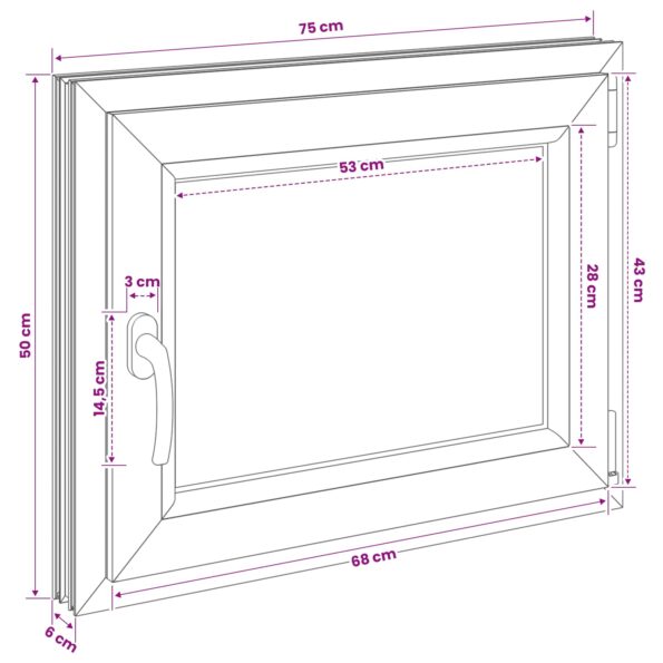 vidaXL Podkrovné okno RISOR 75 x 50 cm PVC a sklo – Obrázok 11