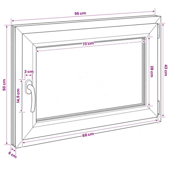 vidaXL Podkrovné okno RISOR 95 x 50 cm PVC a sklo – Obrázok 11