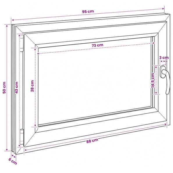vidaXL Podkrovné okno RISOR 95 x 50 cm PVC a sklo – Obrázok 11