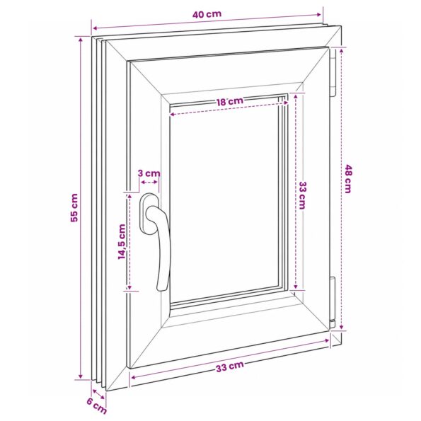 vidaXL Podkrovné okno RISOR 40 x 55 cm PVC a sklo – Obrázok 11