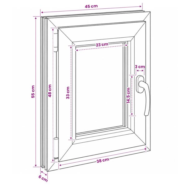 vidaXL Podkrovné okno RISOR 50 x 55 cm PVC a sklo – Obrázok 11