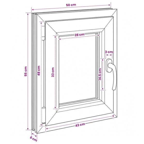vidaXL Podkrovné okno RISOR 50 x 55 cm PVC a sklo – Obrázok 11