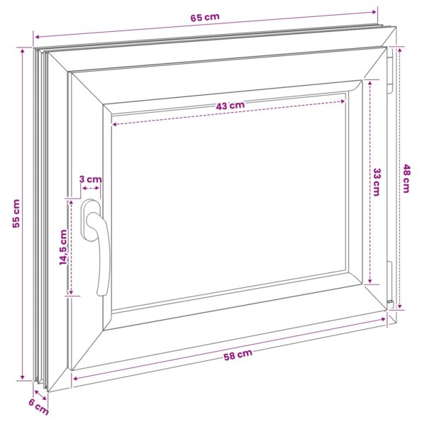 vidaXL Podkrovné okno RISOR 50 x 55 cm PVC a sklo – Obrázok 11