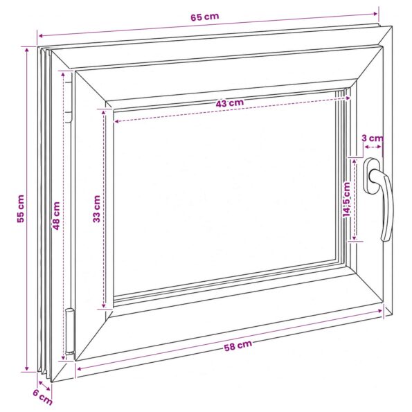 vidaXL Podkrovné okno RISOR 50 x 55 cm PVC a sklo – Obrázok 11