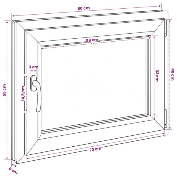vidaXL Podkrovné okno RISOR 80 x 55 cm PVC a sklo – Obrázok 11