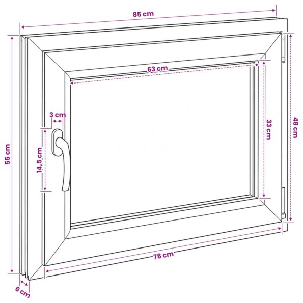 vidaXL Podkrovné okno RISOR 50 x 55 cm PVC a sklo – Obrázok 11