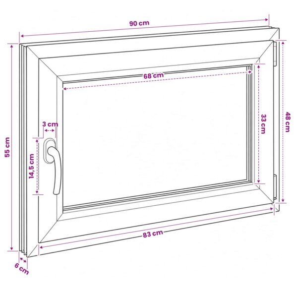 vidaXL Podkrovné okno RISOR 90 x 55 cm PVC a sklo – Obrázok 11