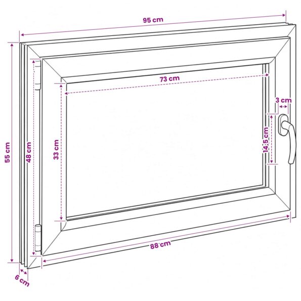vidaXL Podkrovné okno RISOR 50 x 55 cm PVC a sklo – Obrázok 11