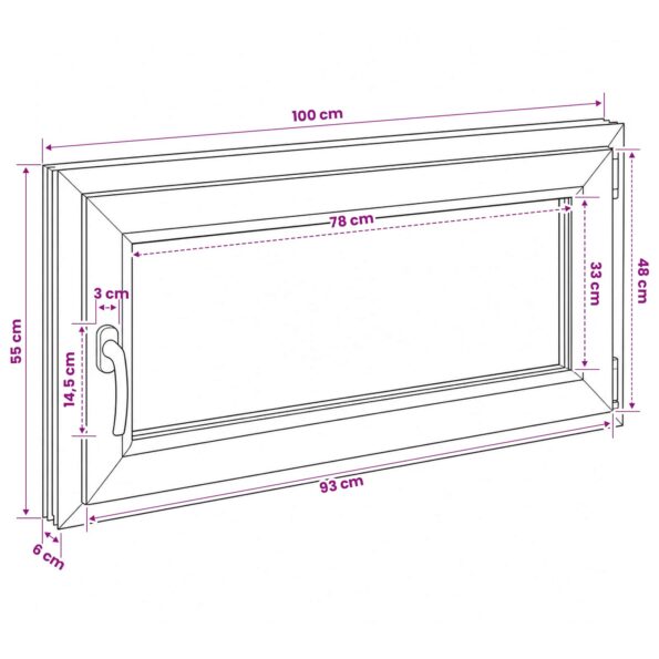 vidaXL Podkrovné okno RISOR 100 x 55 cm PVC a sklo – Obrázok 11