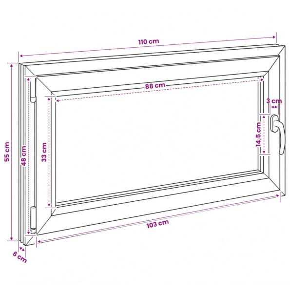 vidaXL Podkrovné okno RISOR 110 x 55 cm PVC a sklo – Obrázok 11