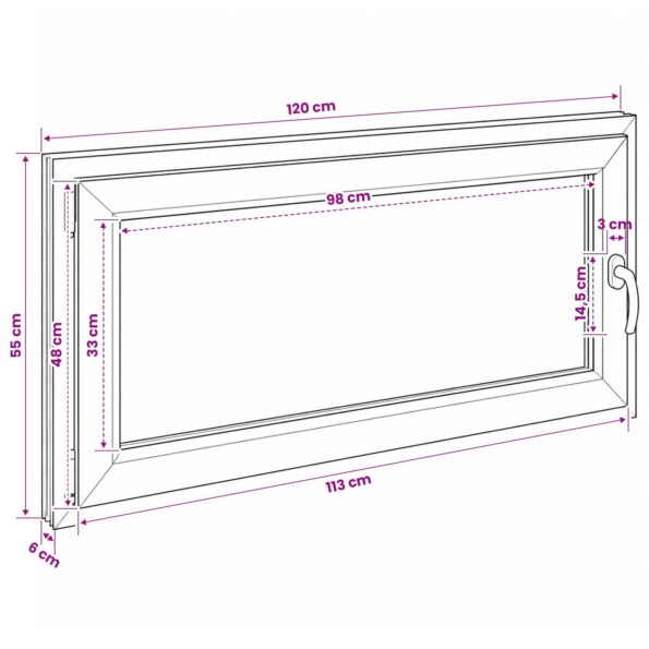 vidaXL Podkrovné okno RISOR 50 x 55 cm PVC a sklo – Obrázok 11