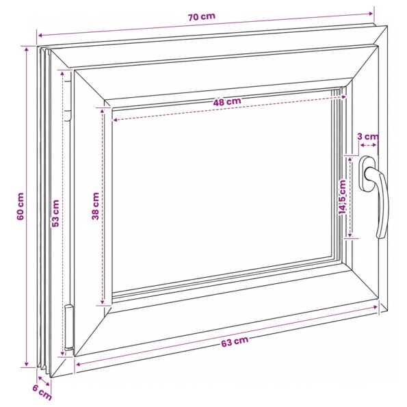vidaXL Podkrovné okno RISOR 70 x 60 cm PVC a sklo – Obrázok 11