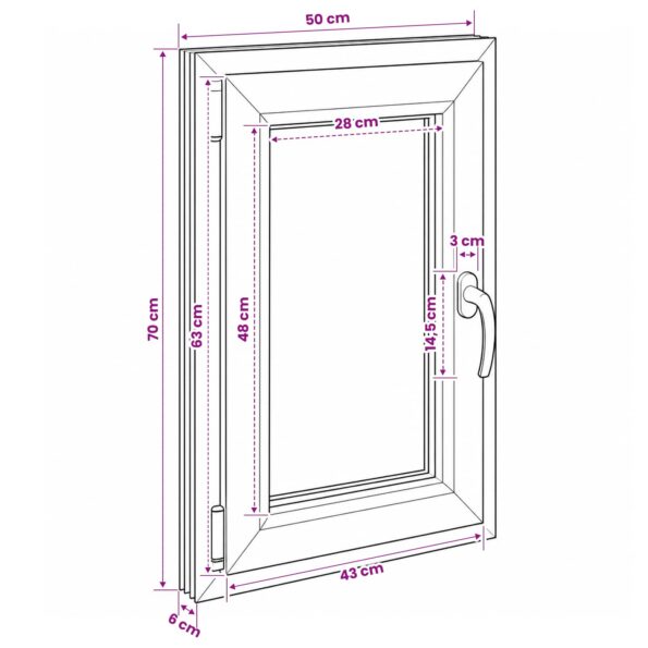 vidaXL Podkrovné okno RISOR 50 x 70 cm PVC a sklo – Obrázok 11