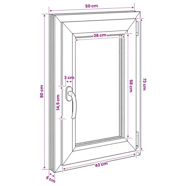vidaXL Podkrovné okno RISOR 50 x 80 cm PVC a sklo – Obrázok 11