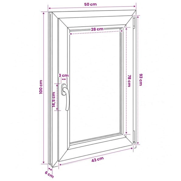 vidaXL Podkrovné okno RISOR 50 x 100 cm PVC a sklo – Obrázok 11