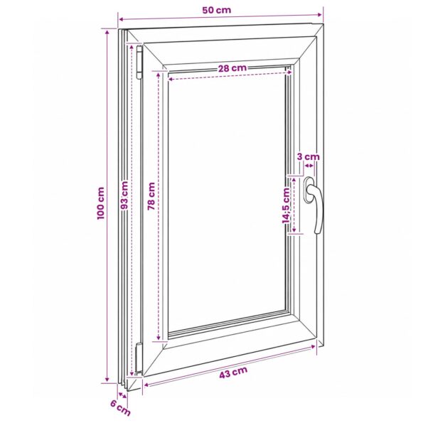 vidaXL Podkrovné okno RISOR 50 x 100 cm PVC a sklo – Obrázok 11