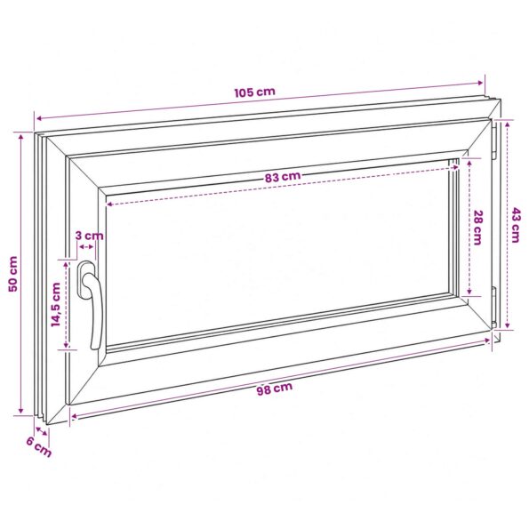 vidaXL Podkrovné okno RISOR 50 x 55 cm PVC a sklo – Obrázok 11