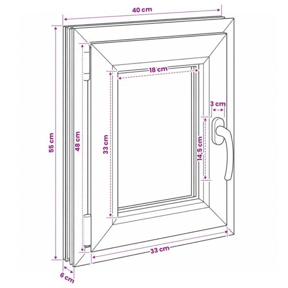 vidaXL Podkrovné okno RISOR 40 x 55 cm PVC a sklo – Obrázok 11