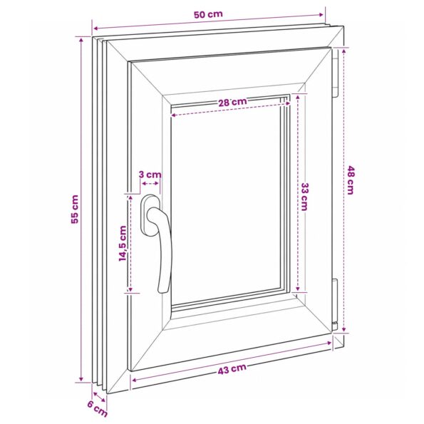 vidaXL Podkrovné okno RISOR 50 x 55 cm PVC a sklo – Obrázok 10