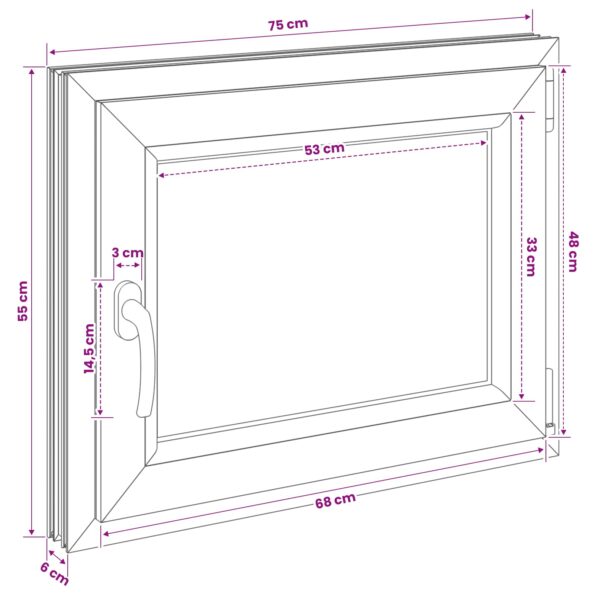 vidaXL Biele vnútorné farby okna v suteréne RISOR 75 x 55 cm – Obrázok 11