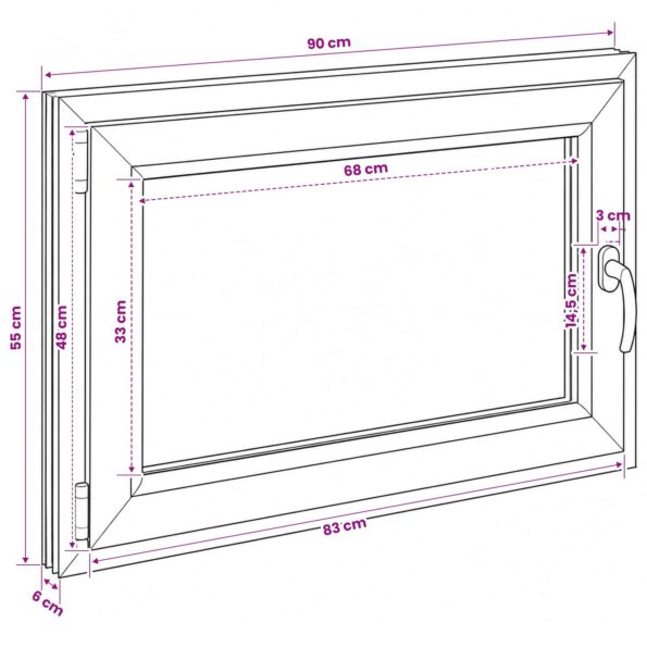 vidaXL Podkrovné okno RISOR 90 x 55 cm PVC a sklo – Obrázok 11