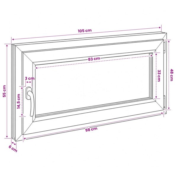 vidaXL Podkrovné okno RISOR 50 x 55 cm PVC a sklo – Obrázok 11
