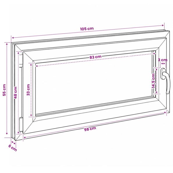 vidaXL Podkrovné okno RISOR 50 x 55 cm PVC a sklo – Obrázok 11