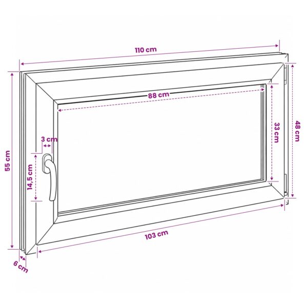 vidaXL Podkrovné okno RISOR 110 x 55 cm PVC a sklo – Obrázok 11
