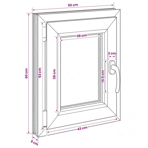 vidaXL Podkrovné okno RISOR 50 x 60 cm PVC a sklo – Obrázok 11