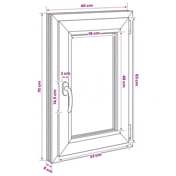 vidaXL Podkrovné okno RISOR 40 x 70 cm PVC a sklo – Obrázok 11