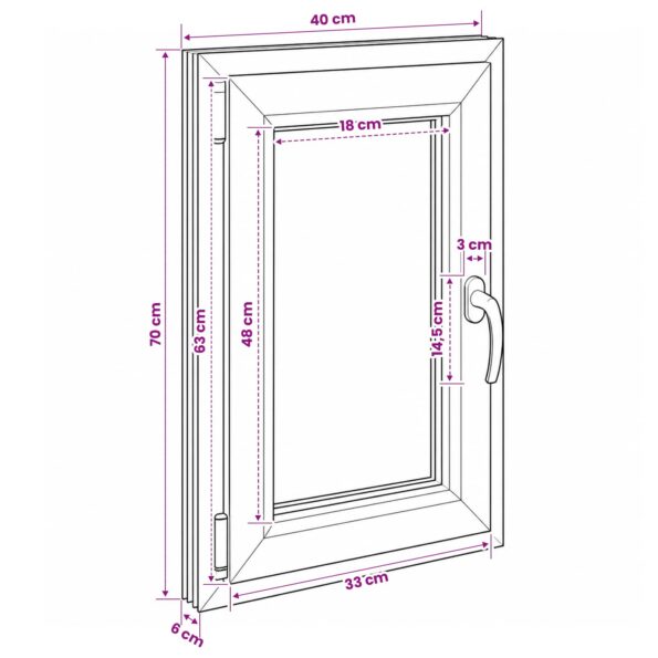 vidaXL Podkrovné okno RISOR 40 x 70 cm PVC a sklo – Obrázok 11
