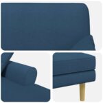vidaXL Leňoška Modrá Látka – Obrázok 5