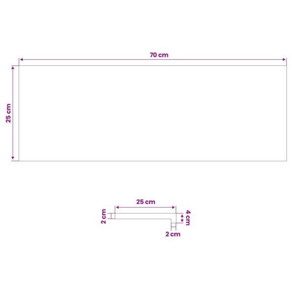vidaXL Parapety 2 ks Lakovaný 70 x 25 x 2 cm Masívne bukové drevo – Obrázok 7