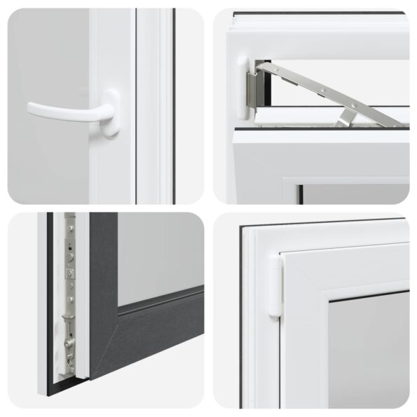 vidaXL Otočné a sklopné okno do suterénu RISOR 60 x 80 cm PVC a sklo – Obrázok 7