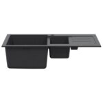 vidaXL Kuchynský dvojdrez Granit 80 x 50 x 30,5 cm Grafitová šedá – Obrázok 3