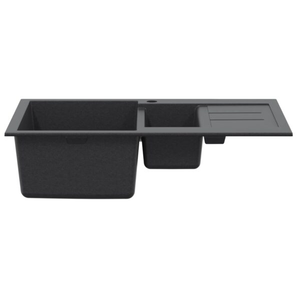 vidaXL Kuchynský dvojdrez Granit 80 x 50 x 30,5 cm Grafitová šedá – Obrázok 3