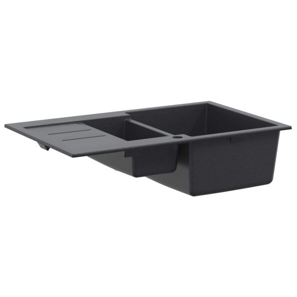 vidaXL Kuchynský dvojdrez Granit 80 x 50 x 30,5 cm Grafitová šedá – Obrázok 4